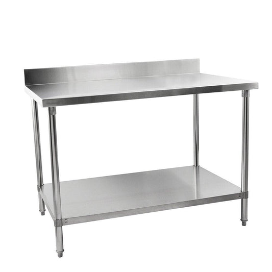 Stainless Steel Table With Backsplash Width 1200 mm - Cateryard