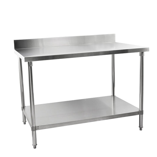 Stainless Steel Table With Backsplash Width 900 mm - Cateryard