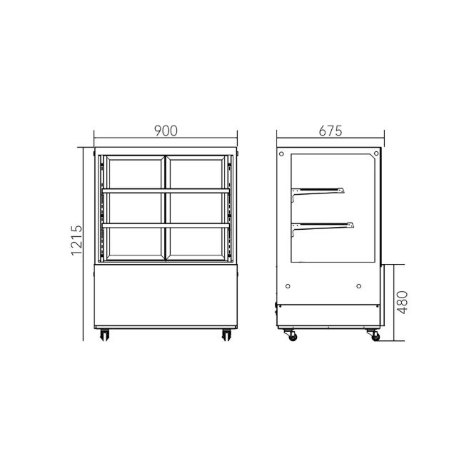 Commercial Cake Display Fridge Counter 330 Litre