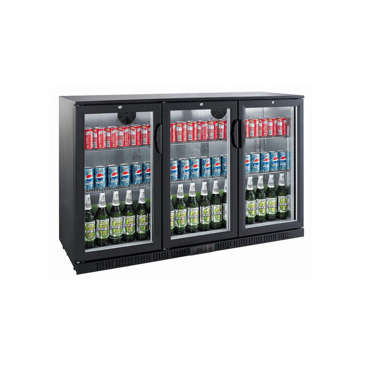 Back bar bottle cooler 3 hinged doors