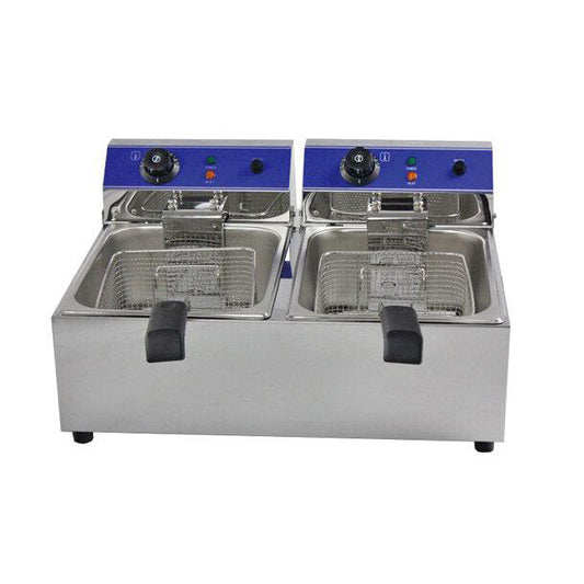 Deep Fat Fryer 2 x 8 Ltr Twin Tank (Electric) - Cateryard